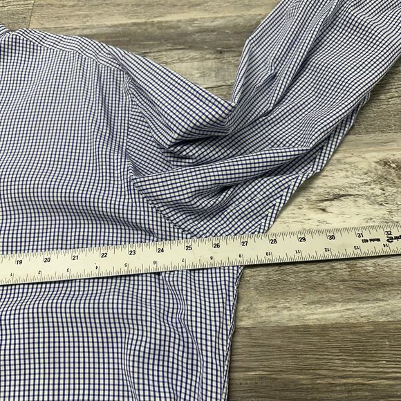 Vintage Y2K Ralph Lauren Yarmouth Mens 16.5 Grid Check Button Down Dress Shirt - Picture 5 of 7